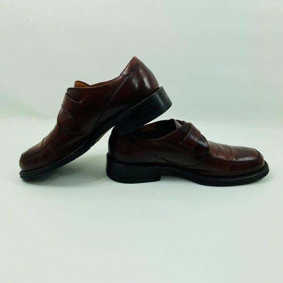 Johnston & Murphy Brown Buckle Leather Loafers Italian Men’s 11.5 M main image 4